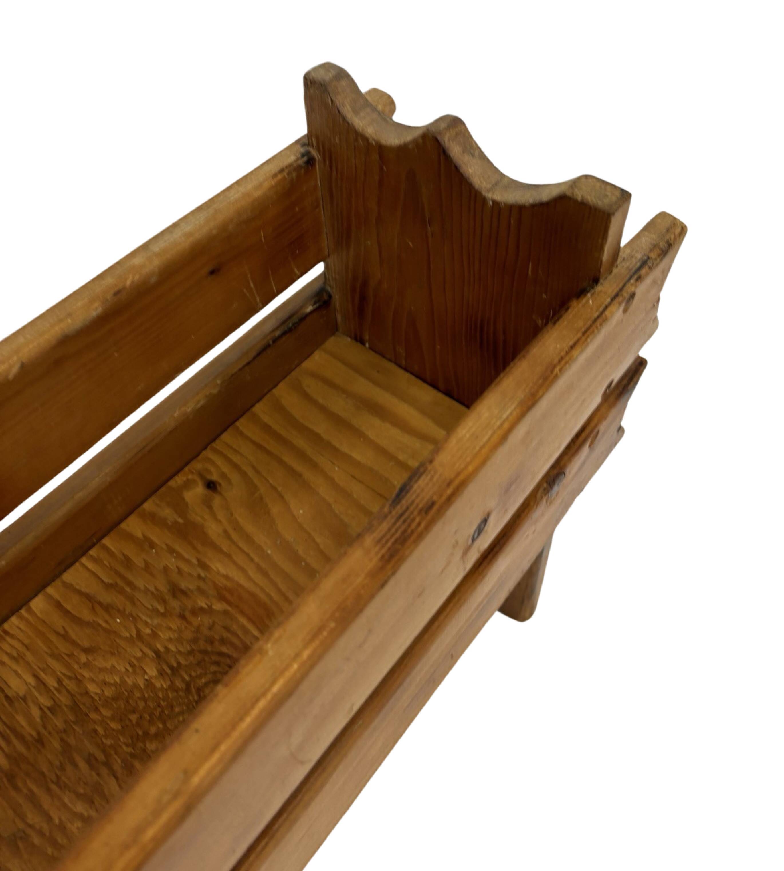 Vintage brutalist planter plant box sixties design wood