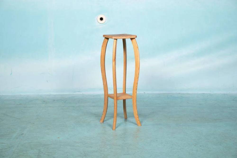 Vintage pine plant shelf, plant stand Sweden 1960