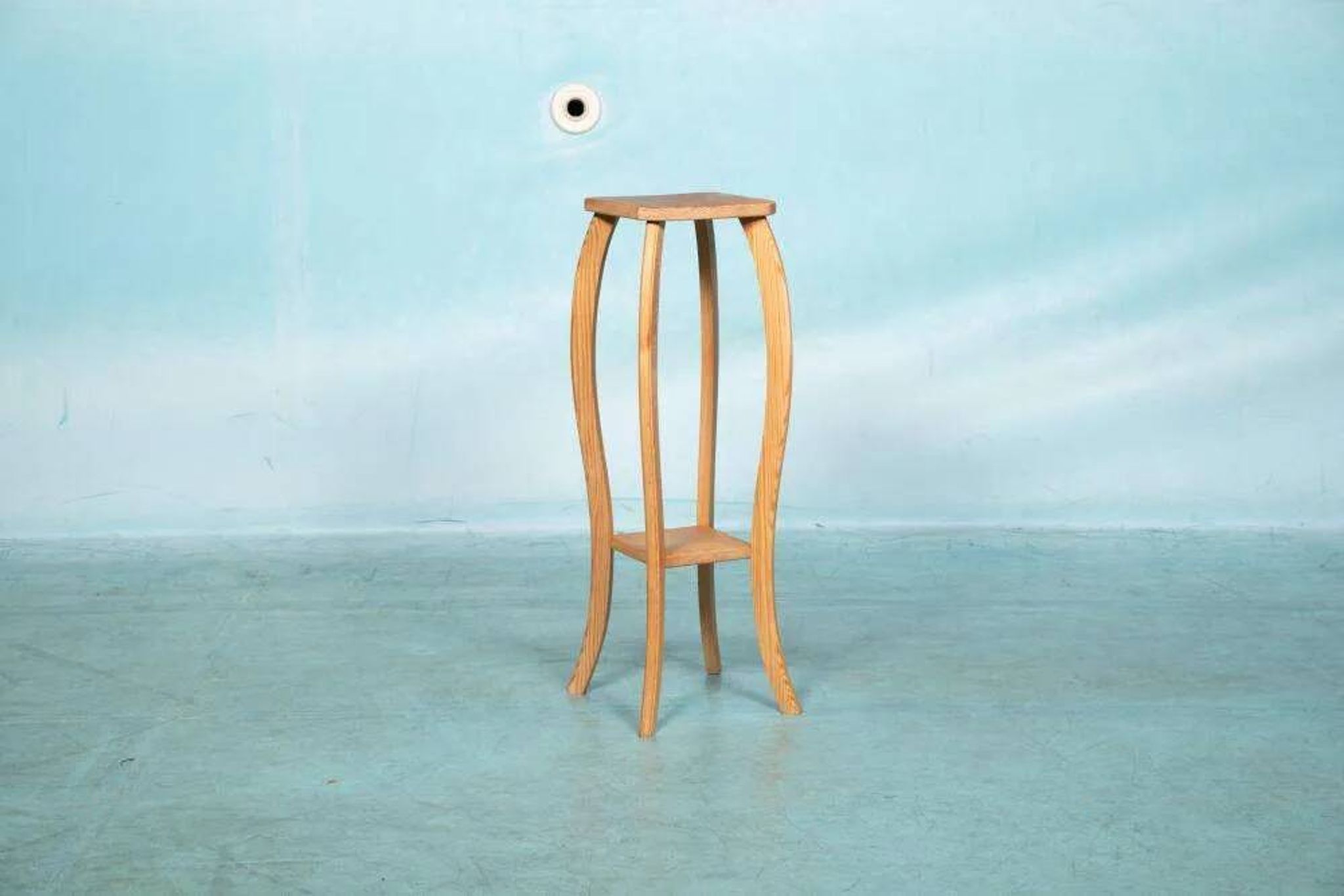 Vintage pine plant shelf, plant stand Sweden 1960