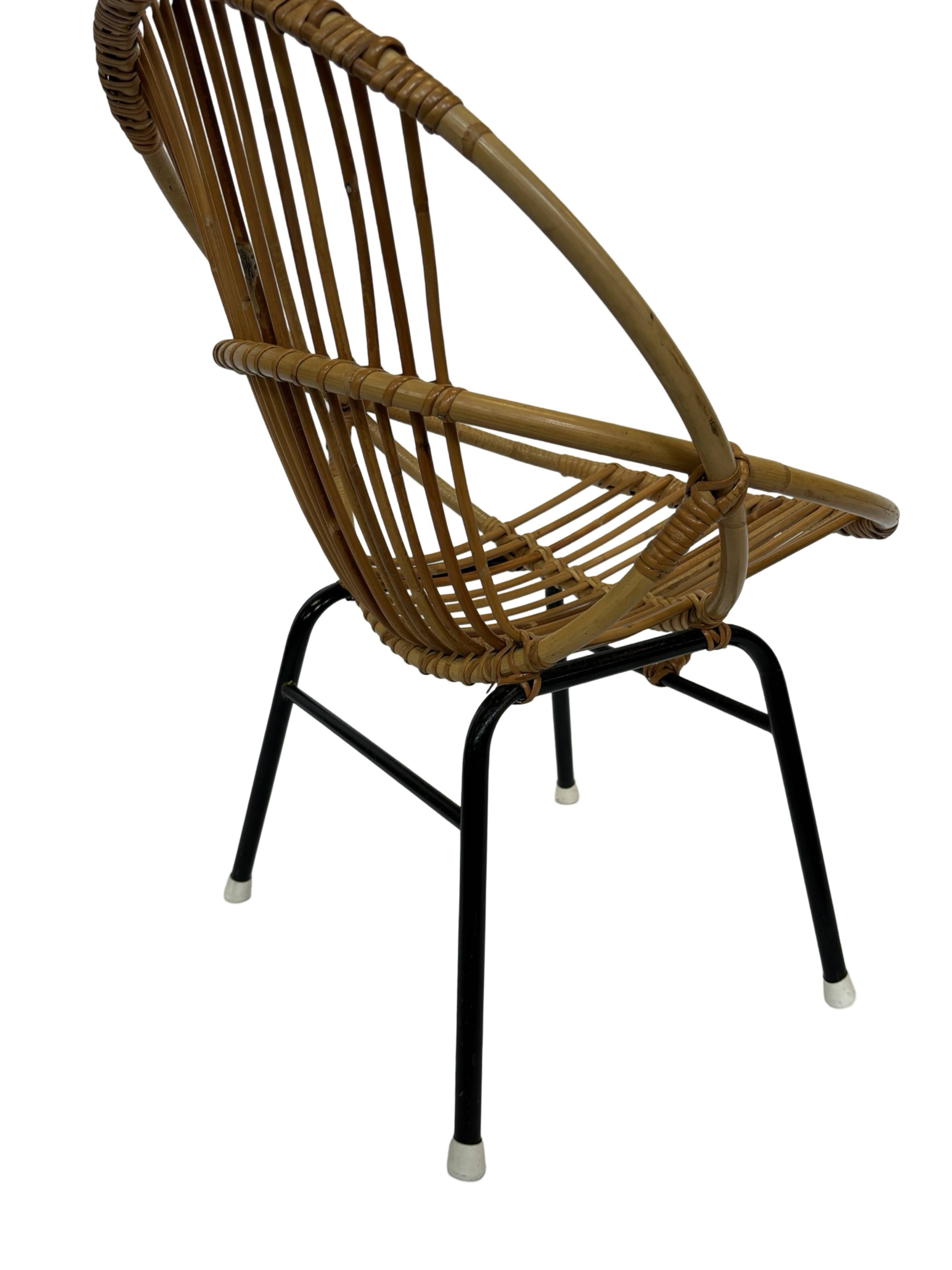 Chaise en rotin de Dirk van Sliedregt Rohe Noordwolde 1960 aux Pays-Bas