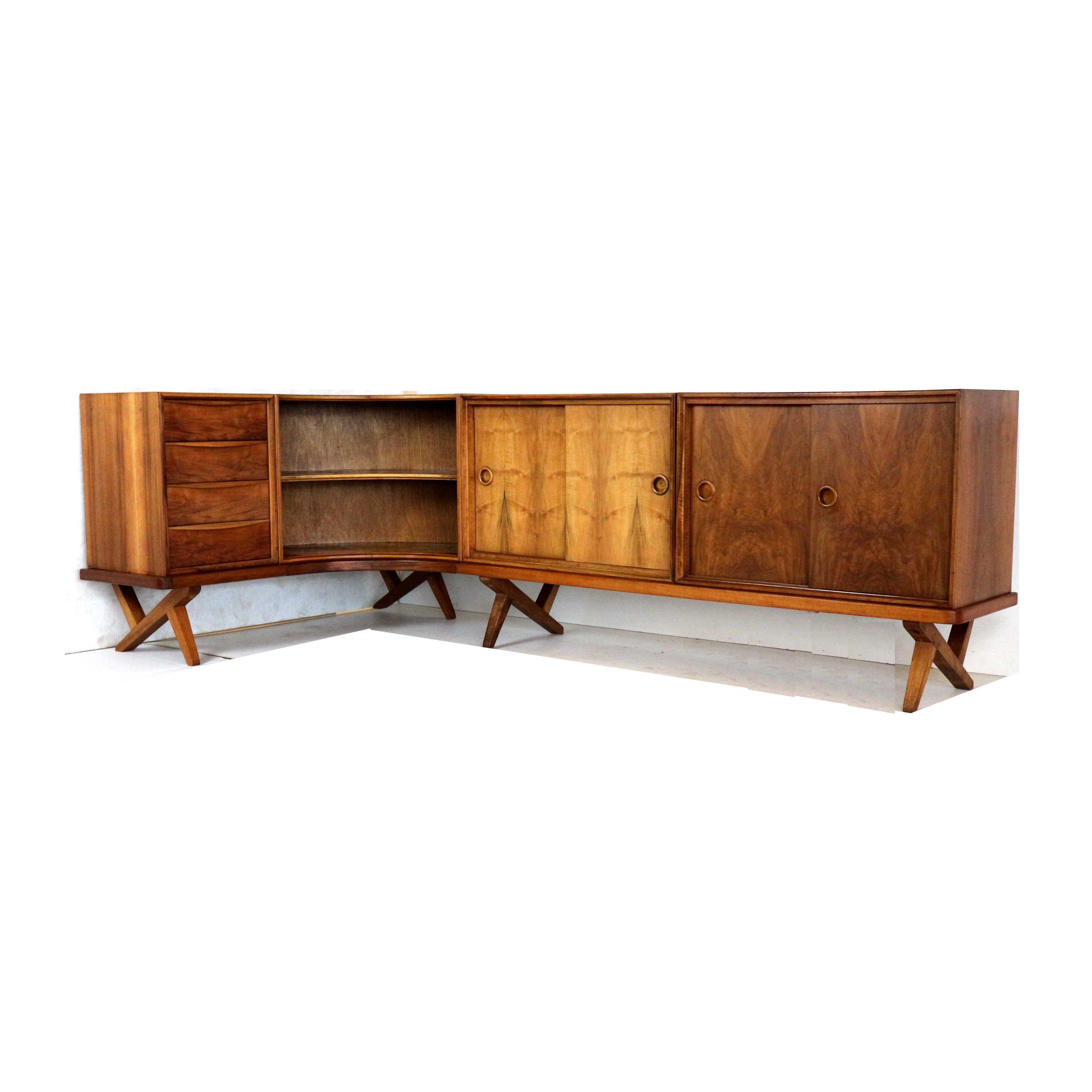 Vintage walnut sideboard by Rudolf B. Glatzel by Fristho Franeker from 1955