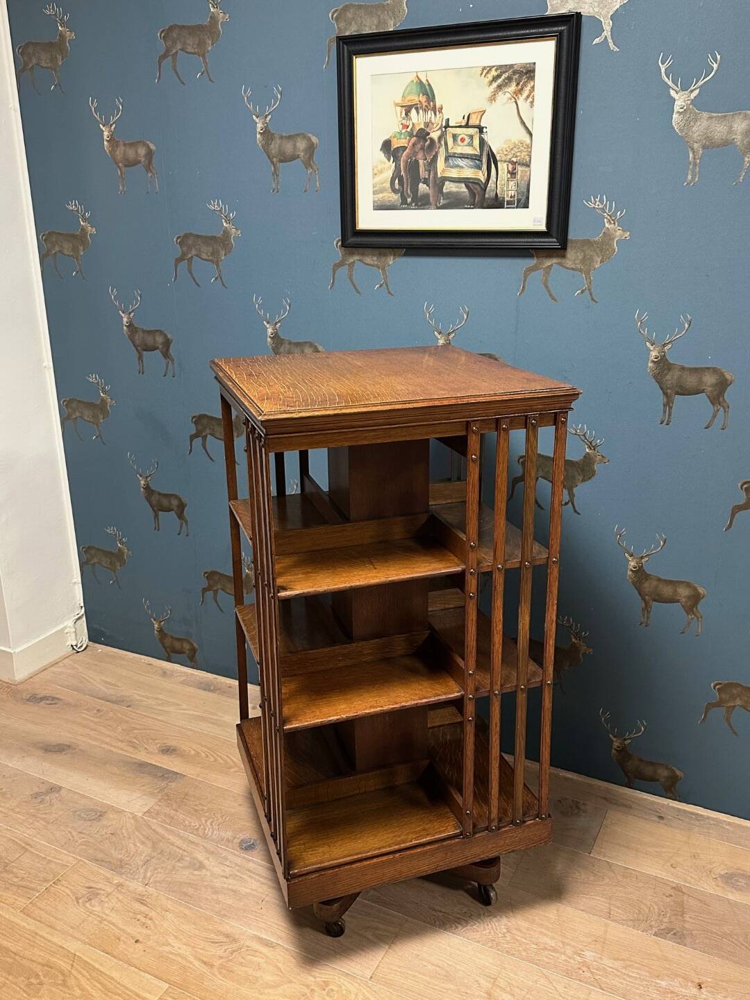 Large antique revolving bookcase