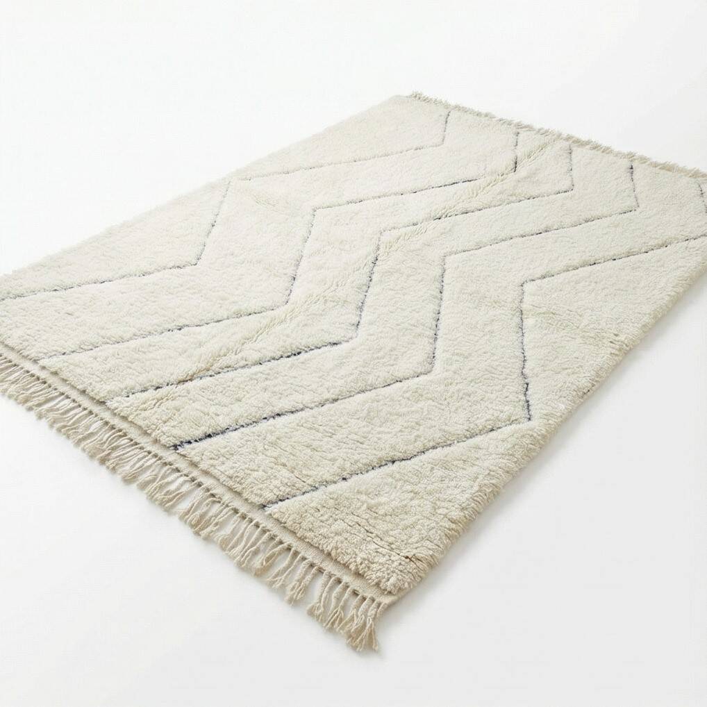 Grand tapis berbère zigzag en laine
