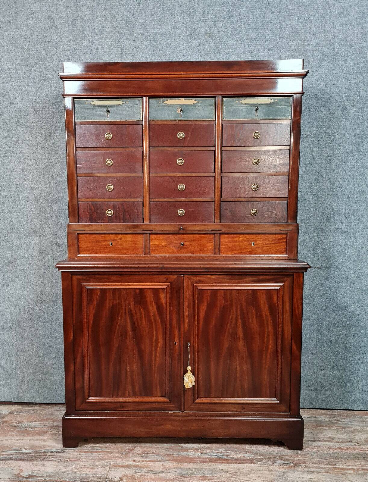 Notary's furniture: Napoleon III period mahogany cabinet