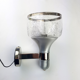 Wall light aluminum brushed with vintage glass globe