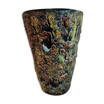 Ceramic vase Vallauris Fat Lava 1960