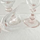 4 verres à vin pied rose en verre bullé vintage