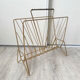 Vintage gold metal magazine rack