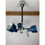 Rolly chandelier 3 blue adjustable spots, 70s