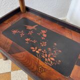 Guéridon asiatique bambou et laque ancien