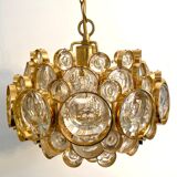 Bubble Chandelier in Crystal and Golden Brass attributed to Gaetano Sciolari for Palwa - Germany, 1960