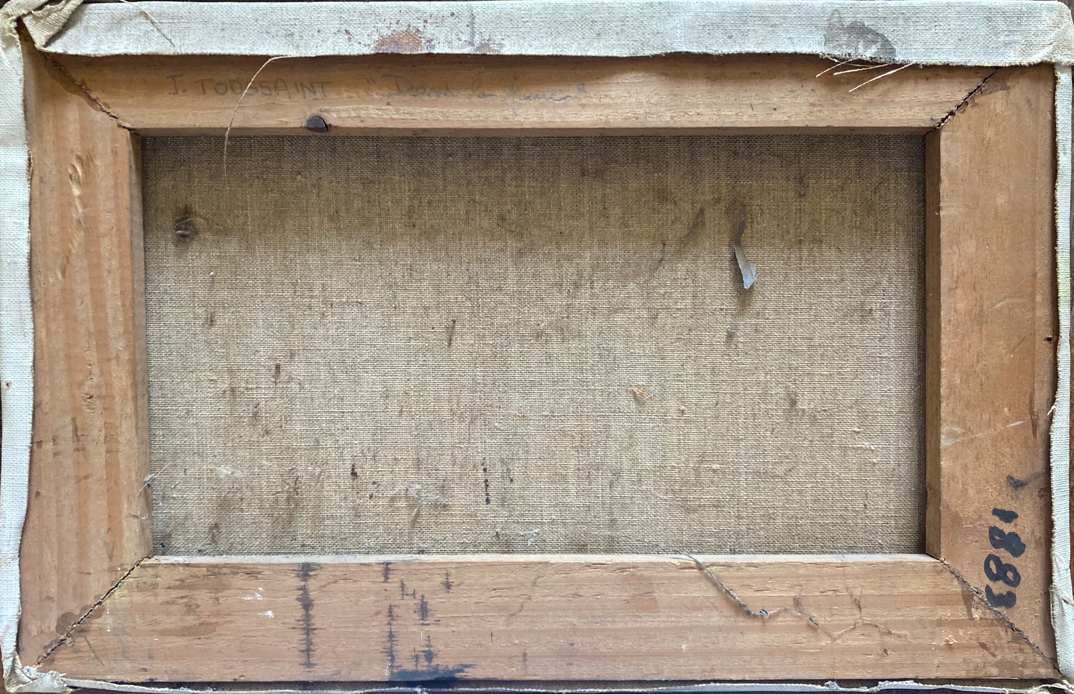 Painting "In the Park" animated landscape impressionist J. Toussaint 1883