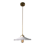 Vintage pendant light in serrated opaline