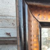 Antique mirror/black and gold frame