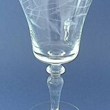 Set of six water glasses in engraved colorless crystal