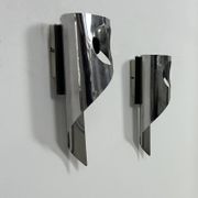 Pair of vintage wall lights, chrome metal, France, 1970.