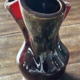 Vintage TriFlore Vase, Vallauris Ceramic, H 16 cm