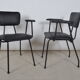 Fauteuils en skaï noir 1950