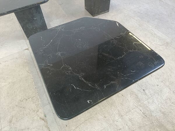 Tables gigognes ou tables d'appoint vintage en marbre, 1970
