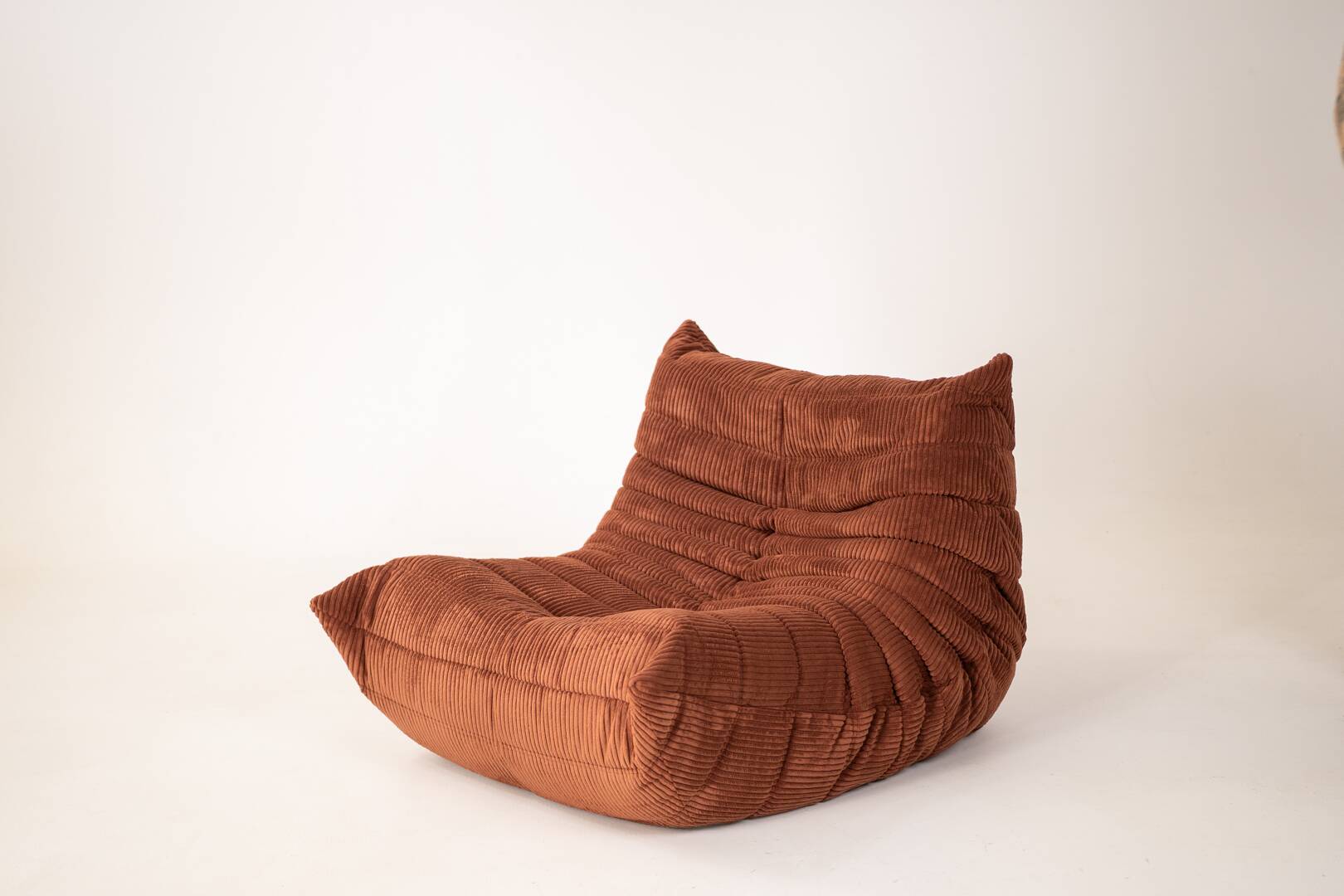 Togo set 2- seater sofa and armchair in brown Corduroy