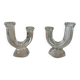 Pair of crystal candlesticks from Vannes le Chatel, 1960