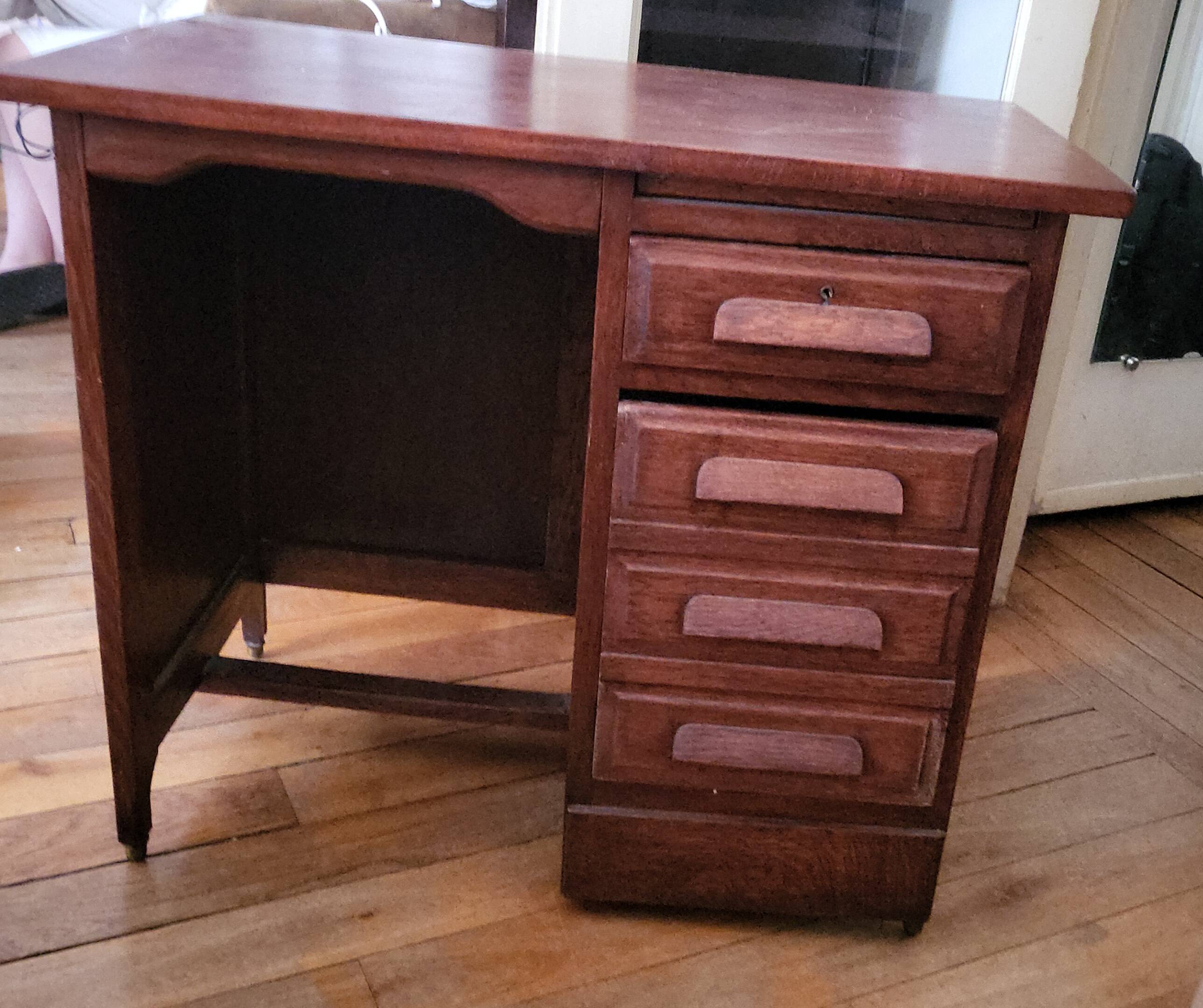 Vintage mahogany school desk