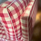 Gingham check sofa bench