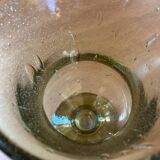 Bubbled glass vase, Biot style, moss green