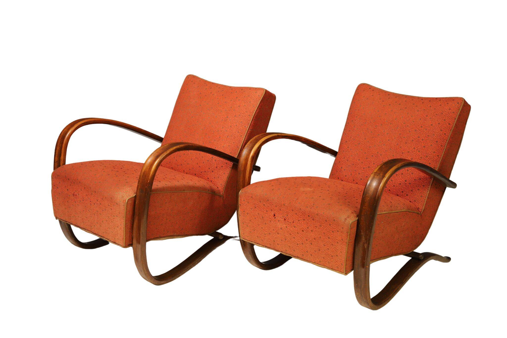 Fauteuils ART DECO H269 de Jindřich Halabala, années 1930, lot de 2