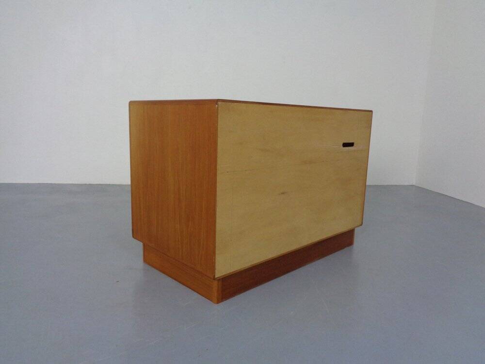Small Teak Tambour Media Sideboard from Dyrlund, 1970s