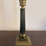 Antique Column Candle Holder Lamp Golden Brass Empire Directoire Neo-Classical
