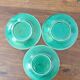 Antique green majolica dessert plates – Gien 🍇