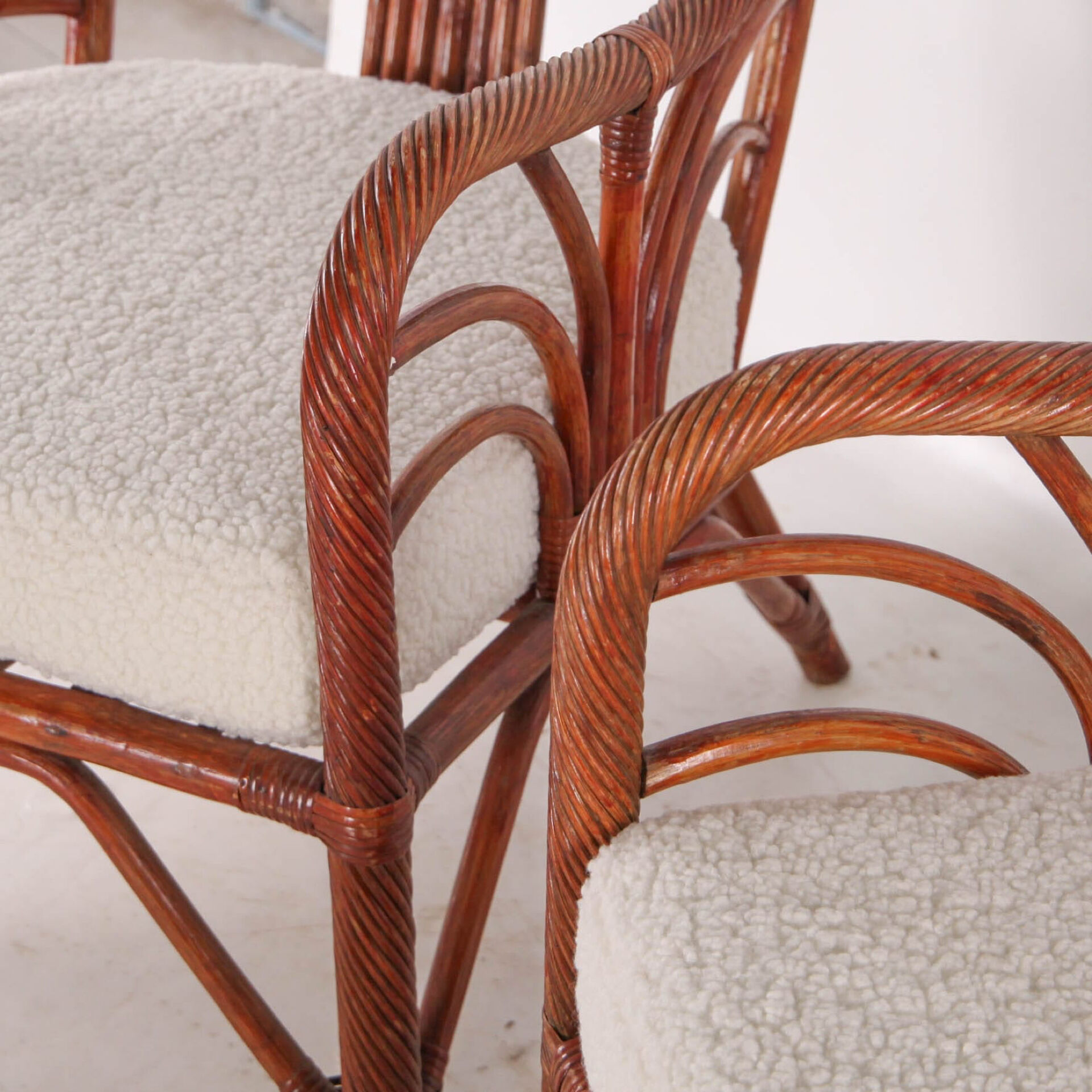 Pair of rattan armchairs