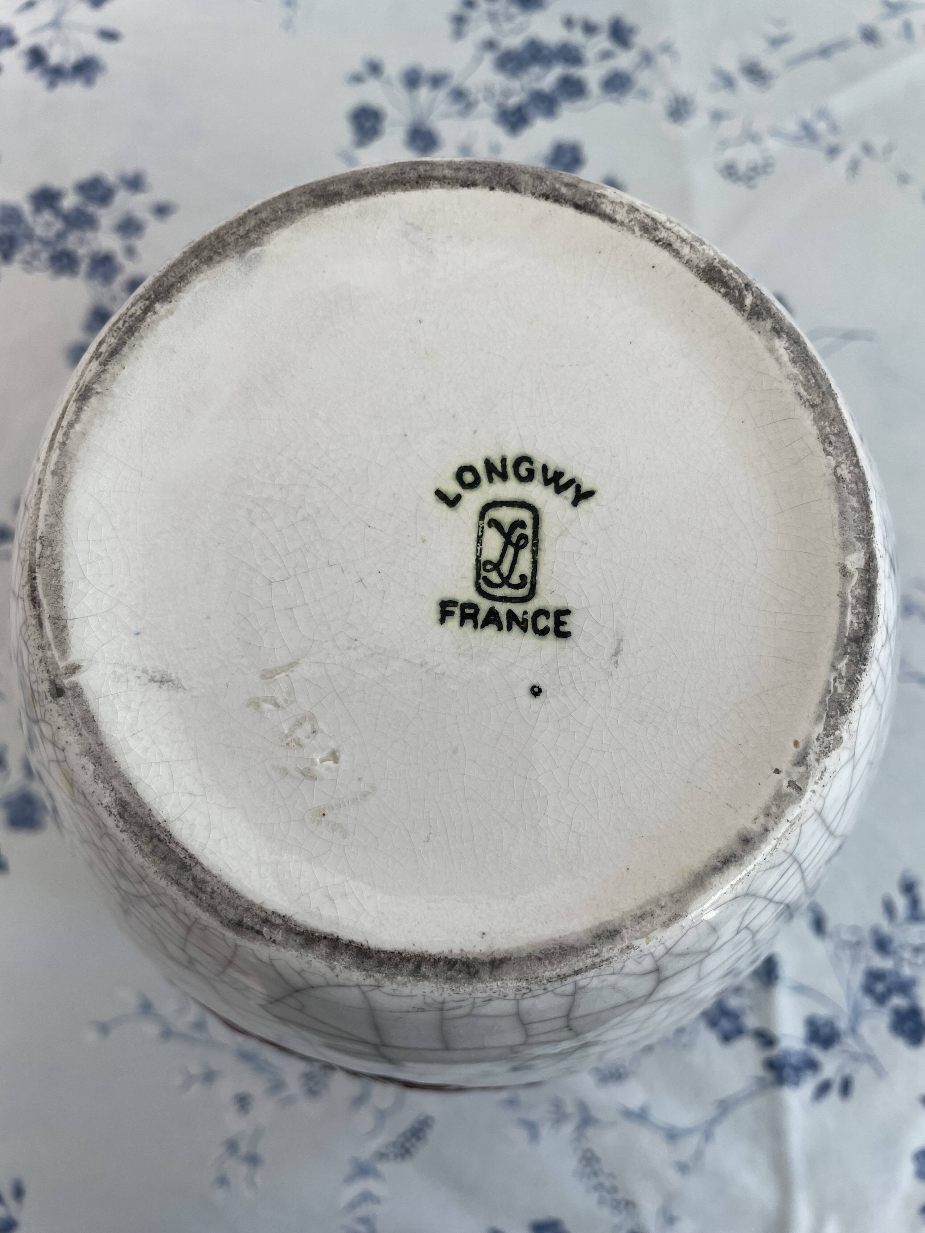 Art Deco vase, Jean Luce for Longwy, crackled glazed earthenware, 1930