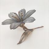 Ashtray silver metal flower year 70