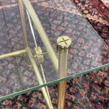 Glass and brass coffee table - 1970s