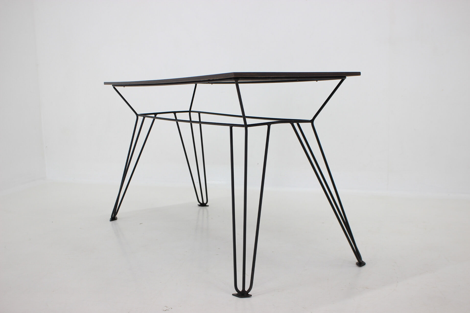1970's Wallnut Veneer Side Table, Czechoslovakia