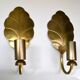 Pair of brass leaf wall lights from the 1970s.