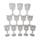 12 vintage wine glasses