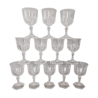 12 vintage wine glasses