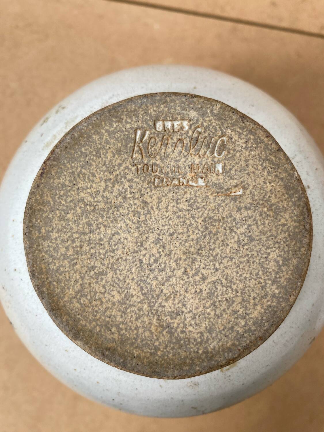 Ancien pichet keraluc grès marron beige made in france vintage