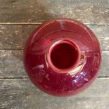 Vintage 1970s Murano Red Bubble Glass Ball Vase Soliflore