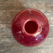 Vintage 1970s Murano Red Bubble Glass Ball Vase Soliflore
