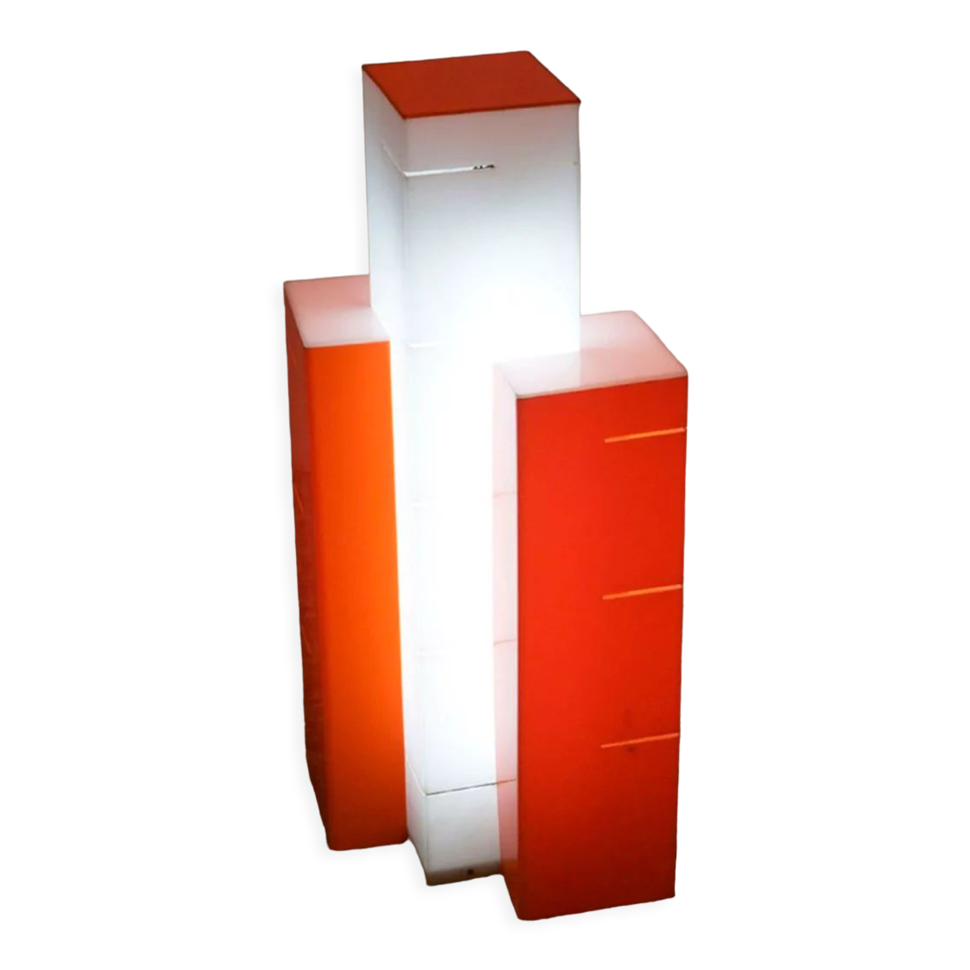 Lampadaire gratte-ciel en verre acrylique, années 1960