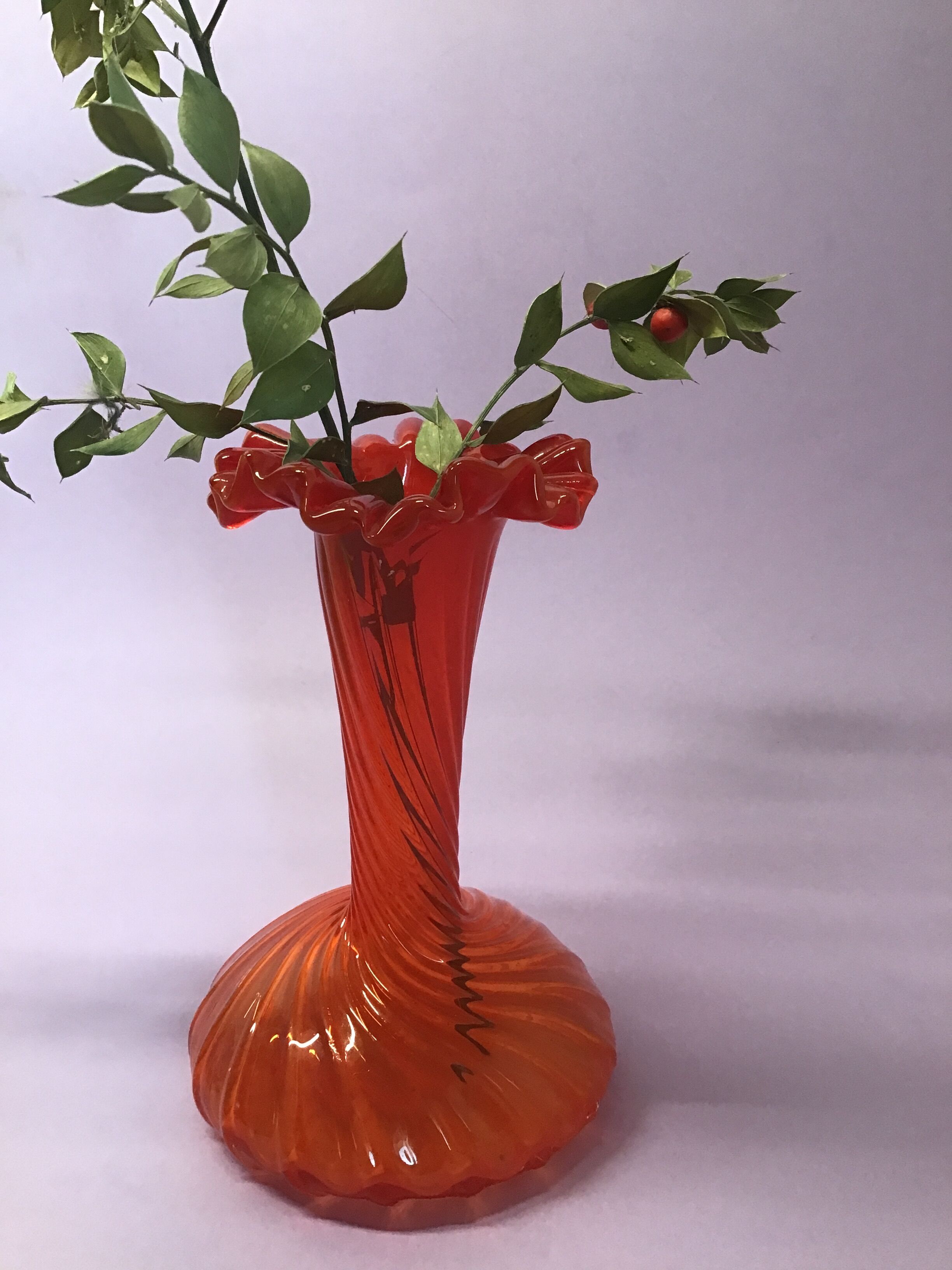 Twisted glass vase