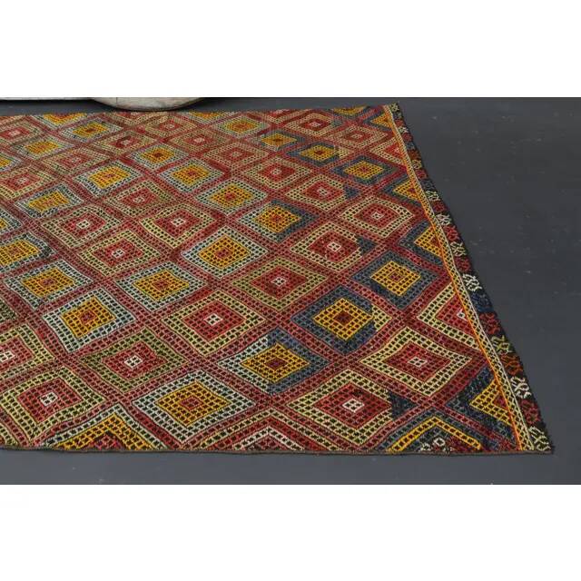 Vintage Turkish Oushak Handmade Wool Cotton Orange Area Rug 150x230