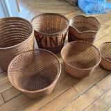 Set of 5 wicker baskets