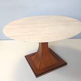 Dining Table with a Portuguese Pink Marble Top in the style of Carlo De Car