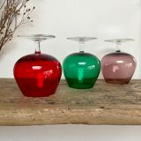 3 verres à dégustation couleurs vintage