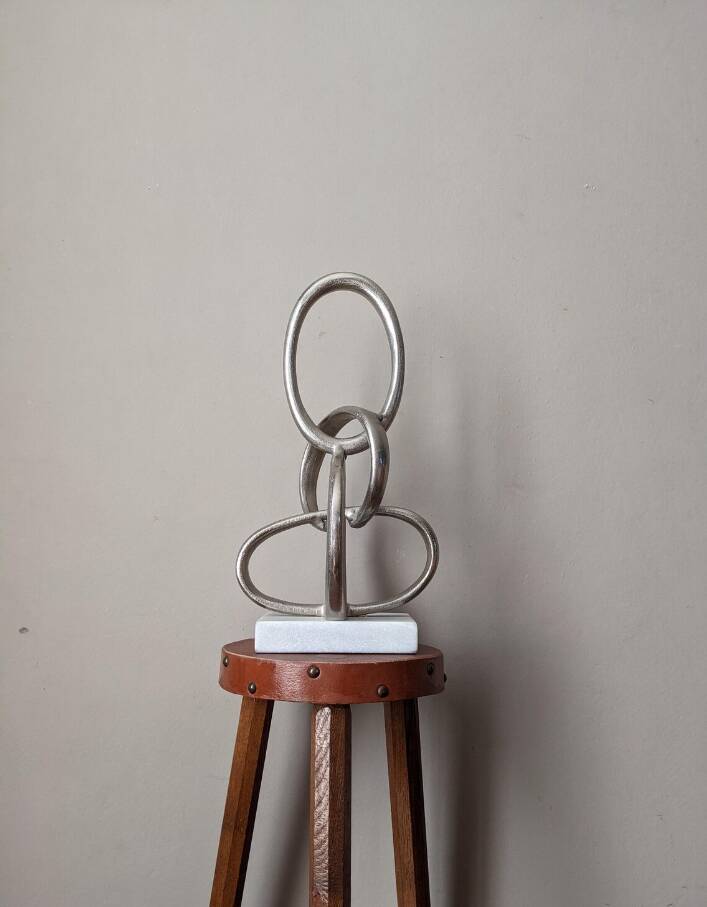 Handcrafted sculpture cast aluminum contemporary design abstract art